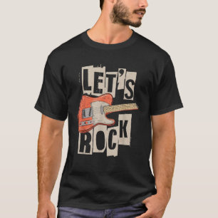 Lasst uns Rock E-Gitarre Musikliebhaber Band T-Shirt