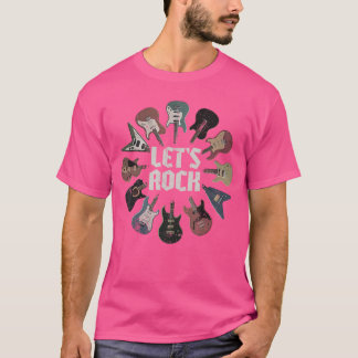 Lasst uns Rock E-Gitarren Rockmusikliebhaber Gitar T-Shirt