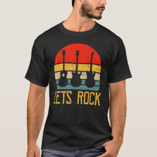 Lasst uns Rock Gitarre Spieler Gitarrist Retro Son T-Shirt