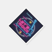 Lasst uns Rock Retro Neon Serviette (Ecke)