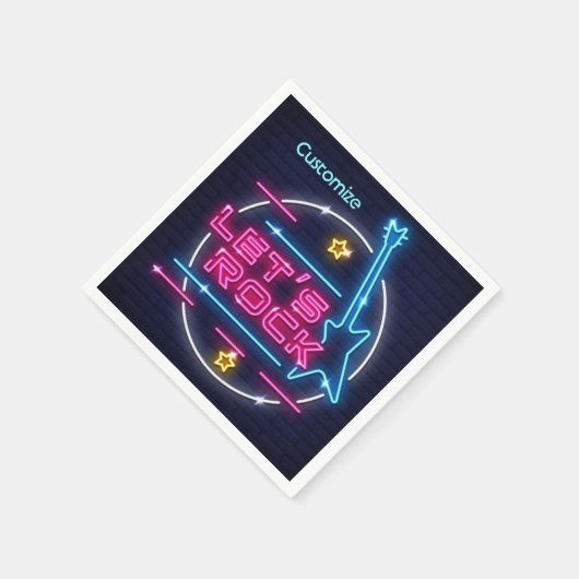 Lasst uns Rock Retro Neon Serviette (Ecke)