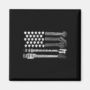 Lasst uns Rock Rock N Roll Gitarre Retro Usa Flagg Magnet