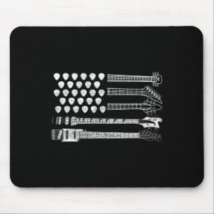 Lasst uns Rock Rock N Roll Gitarre Retro USA-Flagg Mousepad