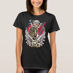 Lasst uns Rock Rock&Roll Vintage Retro Skelett Han T-Shirt
