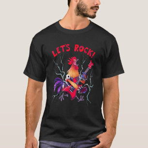 Lasst uns Rock Rooster spielen Heavy Metal Gitarre T-Shirt
