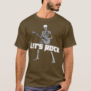 Lasst uns Rock Skeleton Gitarre spielen Halloween  T-Shirt