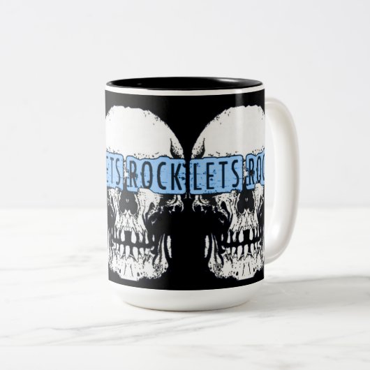 Lasst uns Rock Skull Zweifarbige Tasse (VorderseiteRechts)