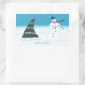 Lasst uns Rock, Weihnachts-Baum-Schneemann-Sticker Rechteckiger Aufkleber (Tasche)