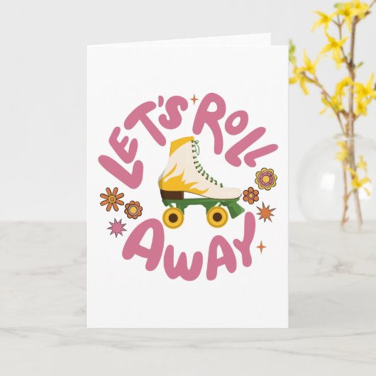 Lasst uns Roller-Skate wegrollen Karte (Gelbe Blume)
