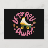 Lasst uns Roller-Skate wegrollen Postkarte (Vorderseite)