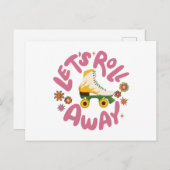 Lasst uns Roller-Skate wegrollen Postkarte (Vorne/Hinten)