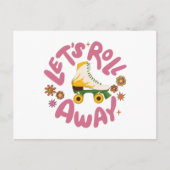 Lasst uns Roller-Skate wegrollen Postkarte (Vorderseite)