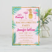 Lasst uns rosa Ananas Ananas Bachelorette Custom Einladung (Stehend Vorderseite)