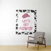 Lasst uns Rowdy Bachelorette Cow Tapestry holen Wandteppich (Beispiel)