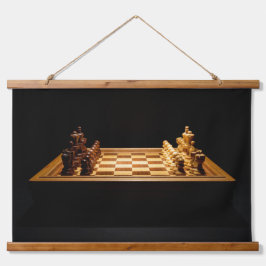 Lasst uns Schach spielen Wandteppich Mit Holzrahmen