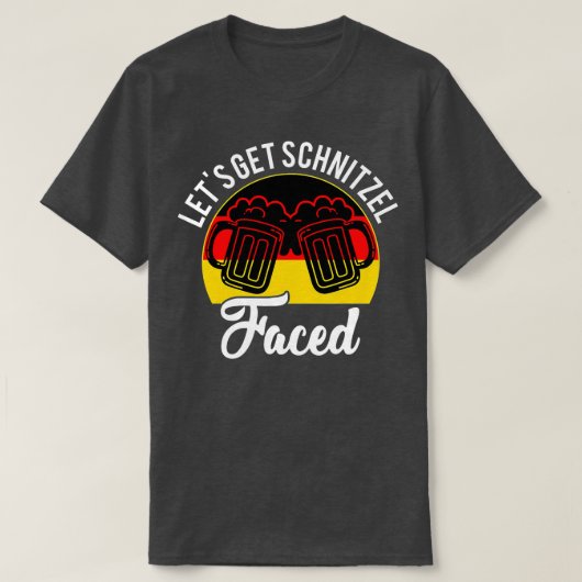 Lasst uns Schnitzel gegenüber der deutschen Flagge T-Shirt (Design vorne)