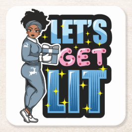 Lasst uns schwarze Frauen erleuchten Weihnachten t Rechteckiger Pappuntersetzer