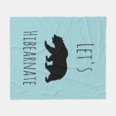 Lasst uns schwarzen Bär Silhouette & Micro Dot ver Fleecedecke (Vorderseite (Horizontal))