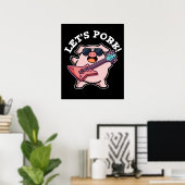 Lasst uns Schweinefleisch Funny Rock und Roll Pig  Poster (Heimbüro)