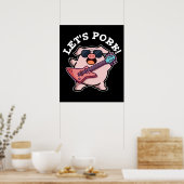 Lasst uns Schweinefleisch Funny Rock und Roll Pig  Poster (Küche)