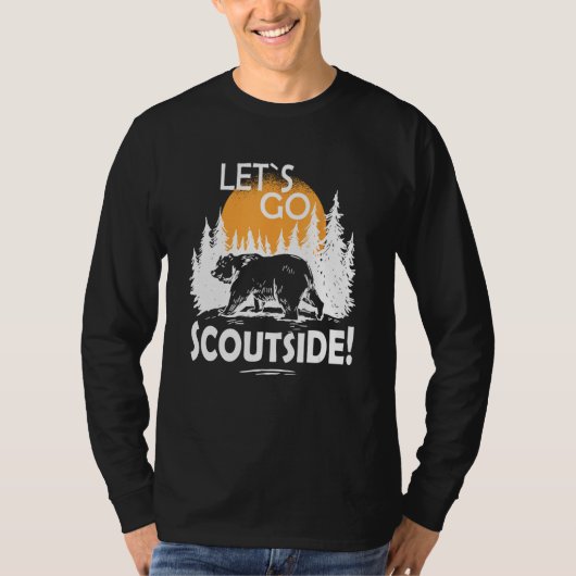 Lasst uns Scoutside Cub Master Scouting gehen T-Shirt (Vorderseite)