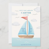 Lasst uns Segelabraten Sailboat Nautical Birthay Einladung (Vorderseite)