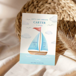 Lasst uns Segelabraten Sailboat Nautical Birthay Einladung