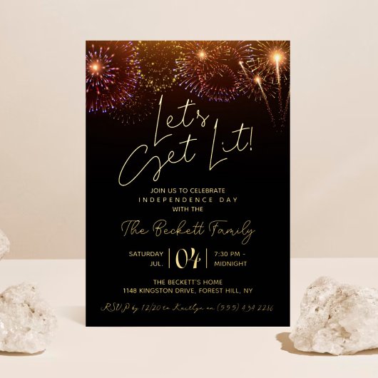 Lasst uns sehen | 4. Juli Party Real Folieneinladung