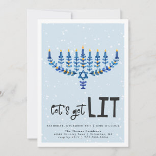 Lasst uns sehen Hanukkah-Party Einladung