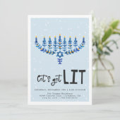 Lasst uns sehen | Hanukkah-Party Einladung (Stehend Vorderseite)