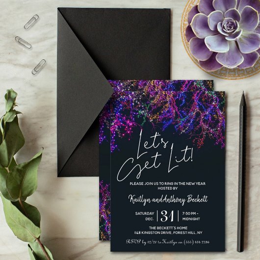 Lasst uns sehen | Silvester-Party Einladung