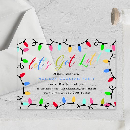 Lasst uns sehen | Weihnachts-Cocktail-Party Acryleinladungen