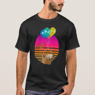 Lasst uns seltsam sein  Katze im fliegenden Korb u T-Shirt