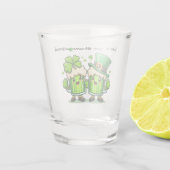 Lasst uns Shamrocked St Patrick's Day Leprechaun b Schnapsglas (Rückseite)