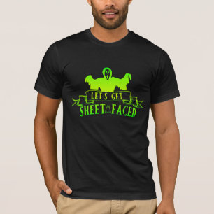 Lasst uns Sheet Faced Green Reaper Ghost Halloween T-Shirt