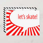 Lasst uns Skate! Cartoon-Sprechblase Postkarte (Vorne/Hinten)