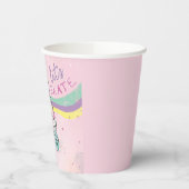 Lasst uns Skate l Rainbow Retro Groovy Pink Pappbecher (Links)