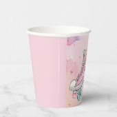 Lasst uns Skate l Rainbow Retro Groovy Pink Pappbecher (Rechts)