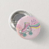 Lasst uns Skate l Rainbow Retro Groovy Roll Button (Vorne & Hinten)