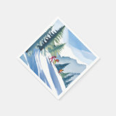 Lasst uns Ski fahren | Winter Wasserfarbe Serviette (Ecke)