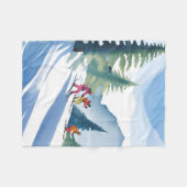 Lasst uns Ski fahren | Winter-Wasserfarbenmalerei Fleecedecke (Vorderseite (Horizontal))