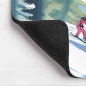 Lasst uns Ski fahren | Winter-Wasserfarbenmalerei Mousepad (Ecke)