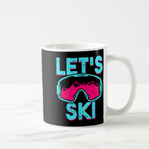 Lasst uns skifahren, Retro-Skibrille vintage 80er Kaffeetasse