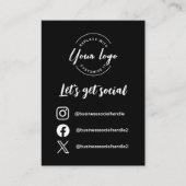 Lasst uns Social Media Handles und Website QR Code Visitenkarte (Vorderseite)