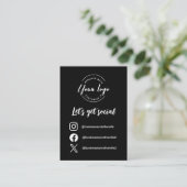 Lasst uns Social Media Handles und Website QR Code Visitenkarte (Stehend Vorderseite)