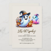 Lasst uns Spaß machen, 2 Niedliches Ghost Hallowee Einladung (Vorne/Hinten)
