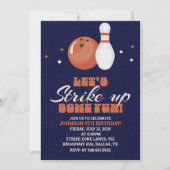 Lasst uns Spaß machen! Bowling Birthday Einladung (Vorderseite)