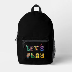 Lasst uns spielen bedruckter rucksack