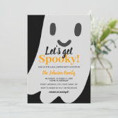 Lasst uns Spooky Ghost Halloween holen Einladung (Stehend Vorderseite)