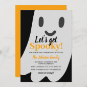 Lasst uns Spooky Ghost Halloween holen Einladung (Vorne/Hinten)